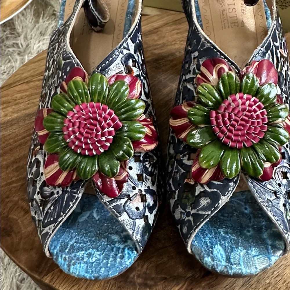 L'Artiste Women's Arautre Slingback Sandal Size 38 US 7 1/2-8 Art To Wear - Picture 9 of 17